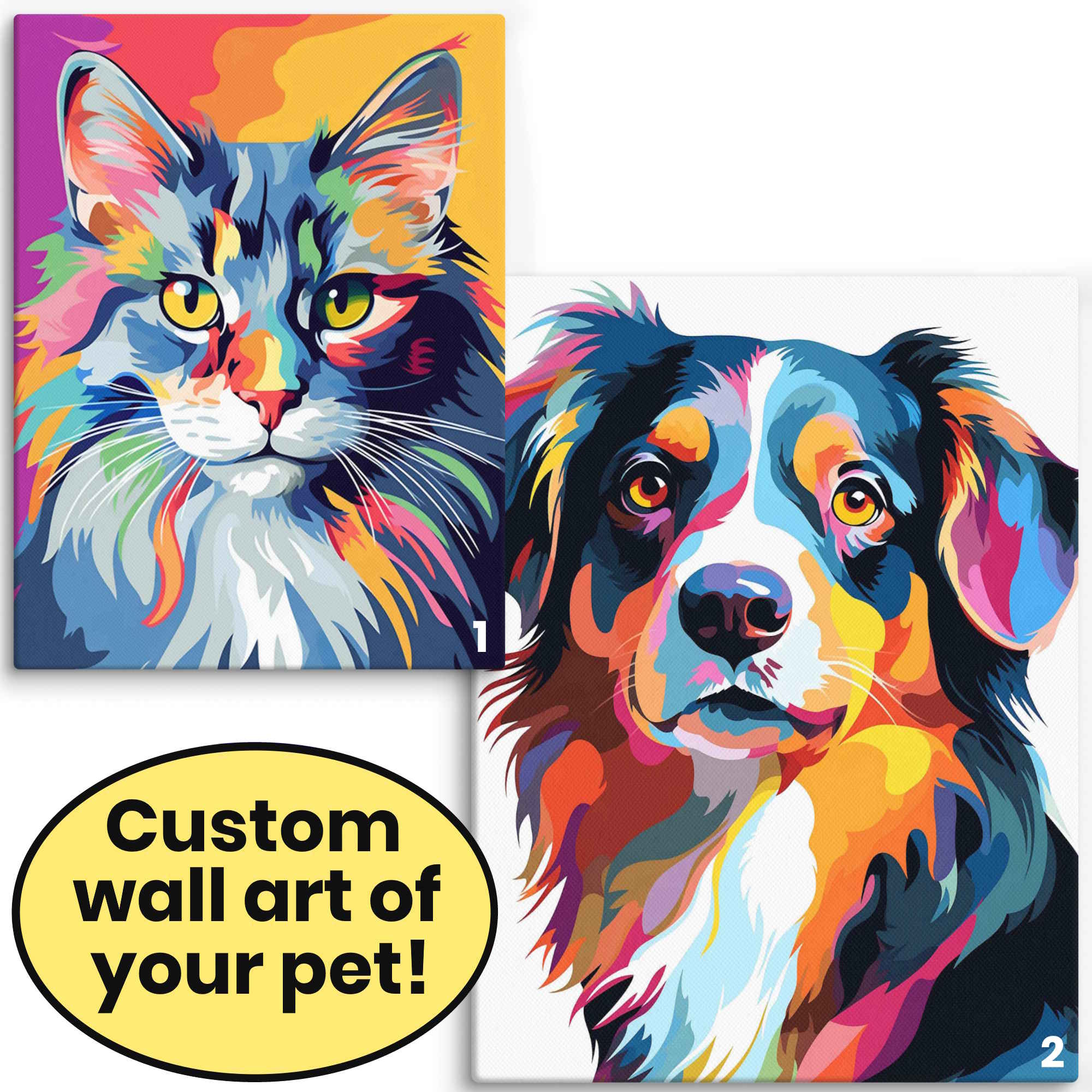 Custom Pet Wall Art Canvas in a Colorful, Modern Style – GoodTails