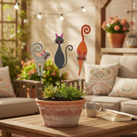 Whimsical Cat Garden Decor - Set of 3