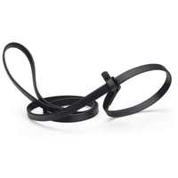 black waterproof Biothane Slip Lead leash in 5ft or 7ft and 3/8", 5/8" or 1/2" widths