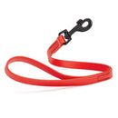 red SMOOTH BioThane Traffic Lead Leash with a black clip that comes in a 2 ft length and 3/4" width