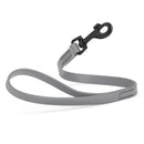 gray SMOOTH BioThane Traffic Lead Leash with a black clip that comes in a 2 ft length and 3/4" width