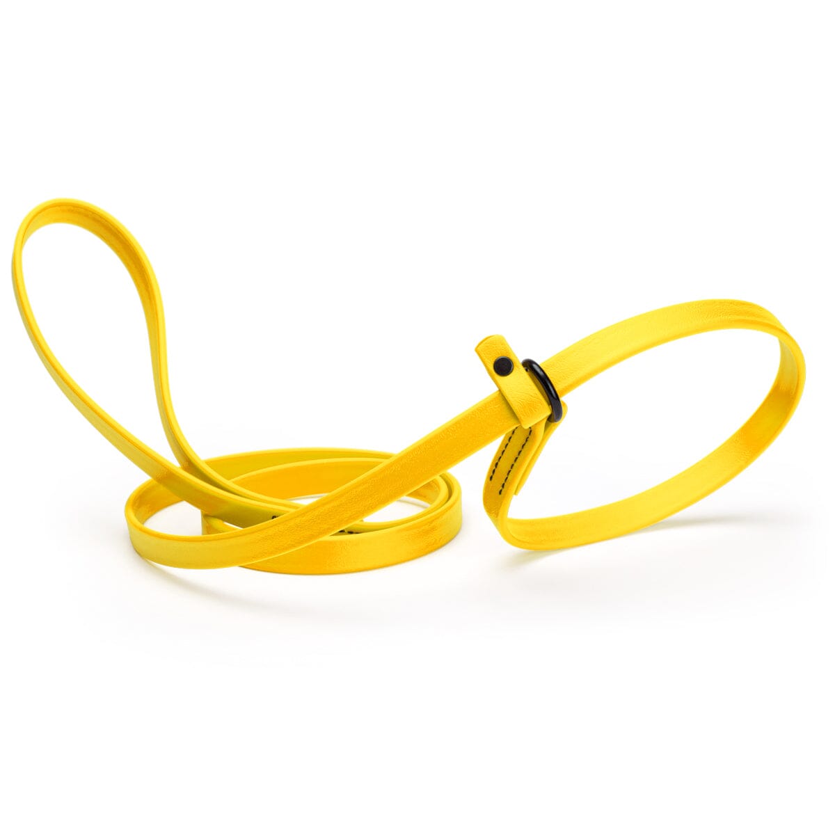 yellow waterproof Biothane Slip Lead leash in 5ft or 7ft and 3/8", 5/8" or 1/2" widths
