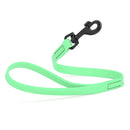 mint green SMOOTH BioThane Traffic Lead Leash with a black clip that comes in a 2 ft length and 3/4" width