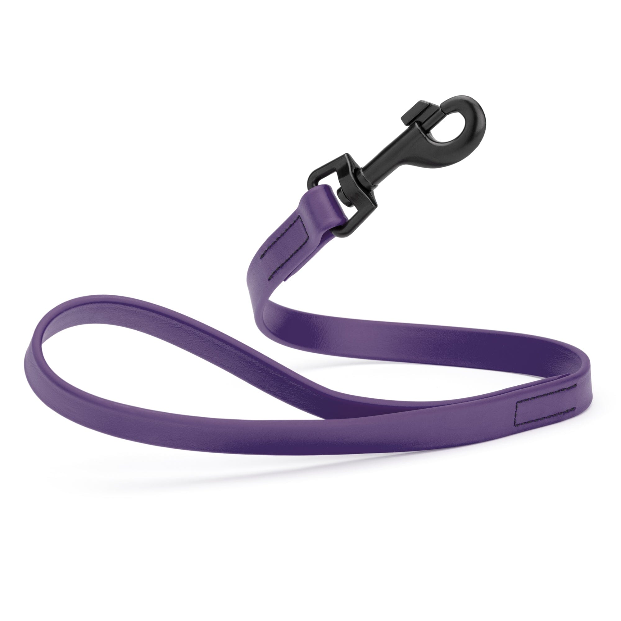 dark purple SMOOTH BioThane Traffic Lead Leash with a black clip that comes in a 2 ft length and 3/4" width