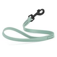 sage green SMOOTH BioThane Traffic Lead Leash with a black clip that comes in a 2 ft length and 3/4" width