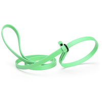 light green waterproof Biothane Slip Lead leash in 5ft or 7ft and 3/8", 5/8" or 1/2" widths