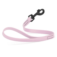 lavender purple SMOOTH BioThane Traffic Lead Leash with a black clip that comes in a 2 ft length and 3/4" width