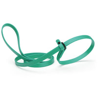 green waterproof Biothane Slip Lead leash in 5ft or 7ft and 3/8", 5/8" or 1/2" widths