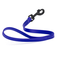 royal blue SMOOTH BioThane Traffic Lead Leash with a black clip that comes in a 2 ft length and 3/4" width