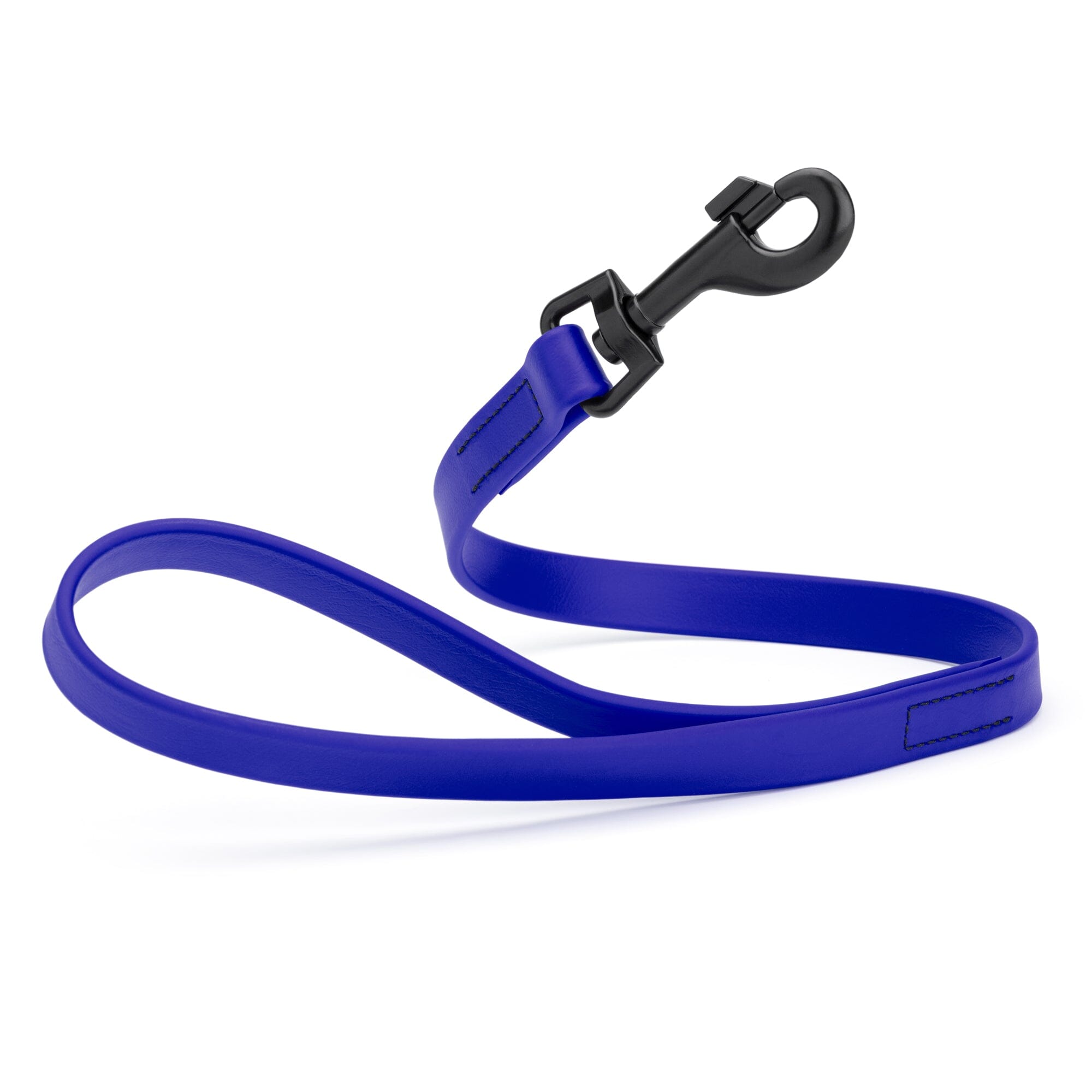 royal blue SMOOTH BioThane Traffic Lead Leash with a black clip that comes in a 2 ft length and 3/4" width