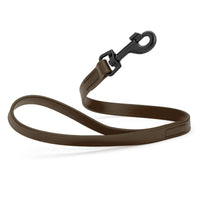 dark brown SMOOTH BioThane Traffic Lead Leash with a black clip that comes in a 2 ft length and 3/4" width