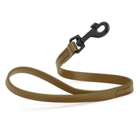 mocha brown SMOOTH BioThane Traffic Lead Leash with a black clip that comes in a 2 ft length and 3/4" width