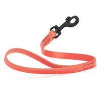 coral/terracotta SMOOTH BioThane Traffic Lead Leash with a black clip that comes in a 2 ft length and 3/4" width
