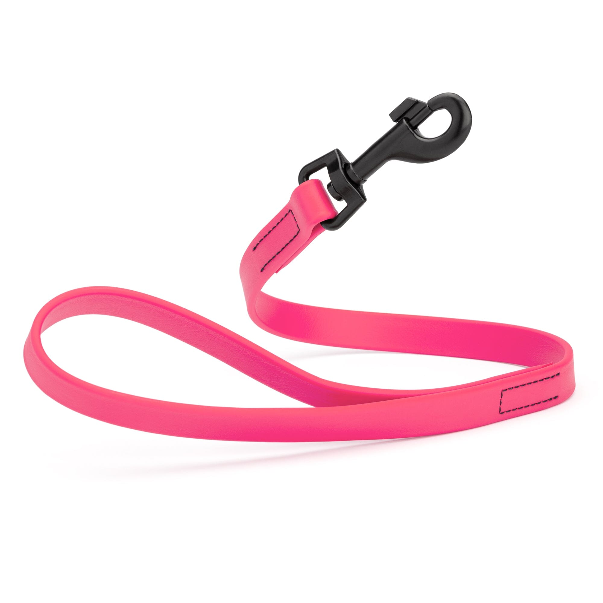 hot pink SMOOTH BioThane Traffic Lead Leash with a black clip that comes in a 2 ft length and 3/4" width