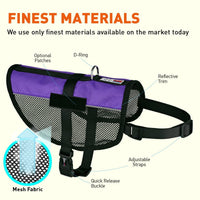 MaxAire Mesh Dog Vest Harness - 2 Hook & Loop Patch Fasteners