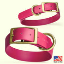 Brass: XL (22-25"long, 1"wide) Biothane Collar