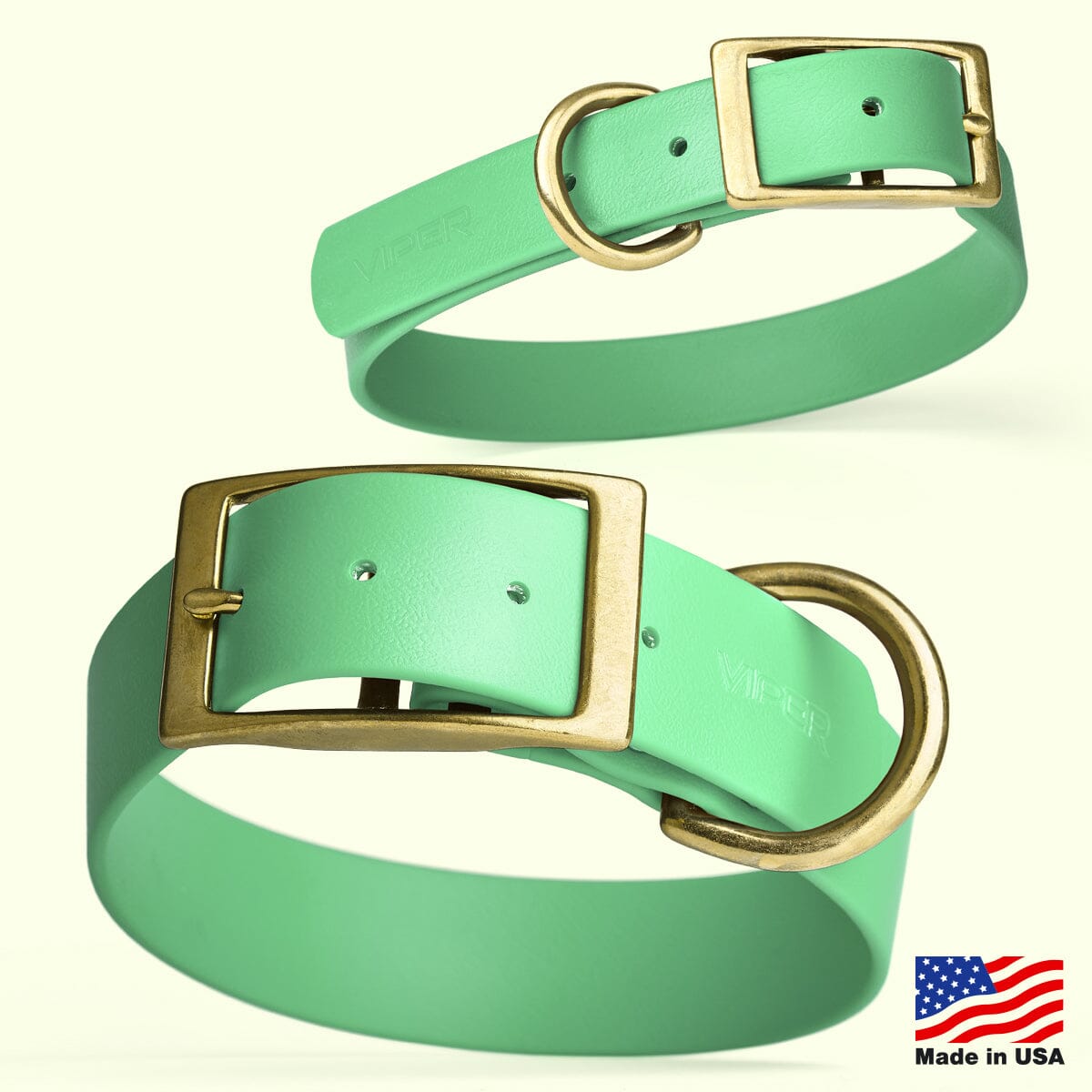 Brass: MEDIUM (15-18"long, 3/4"wide) Biothane Collar