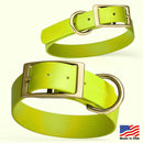 Brass: LARGE (18-22"long, 1"wide) Biothane Collar