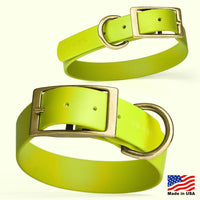 Brass: LARGE (18-22"long, 1"wide) Biothane Collar