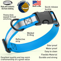 Biothane Reflective Dog Collar - Quick Release Buckle