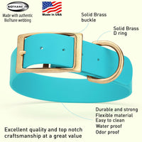 Brass: XXL (24-28"long, 1.5"wide) Biothane Collar