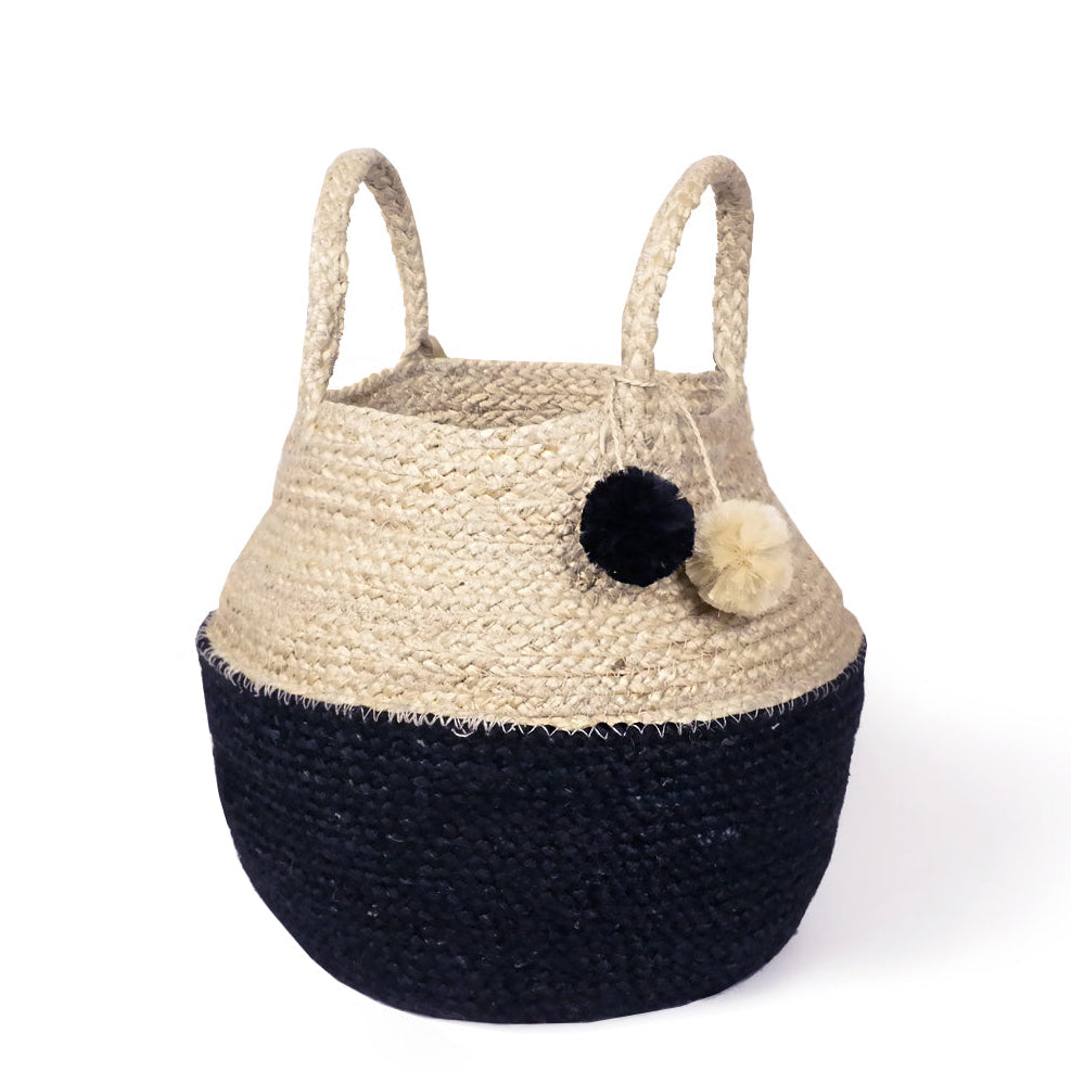 Naiya Storage Basket in Natural & Black