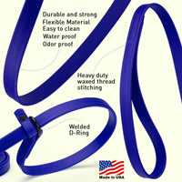 Biothane Slip Lead: 5ft, 7ft; 3/8", 5/8", 1/2" widths