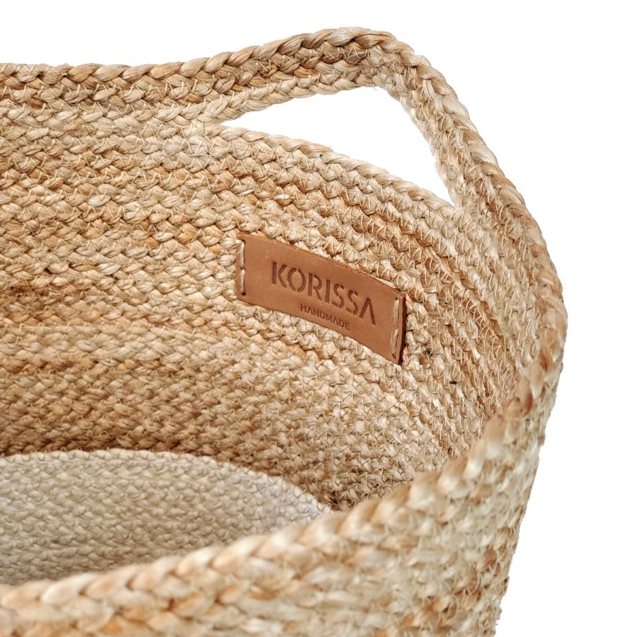Kata Colorblock Basket in Natural & Off-white