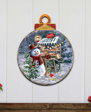 Hot Chocolate Snowman Winter Door Hanger