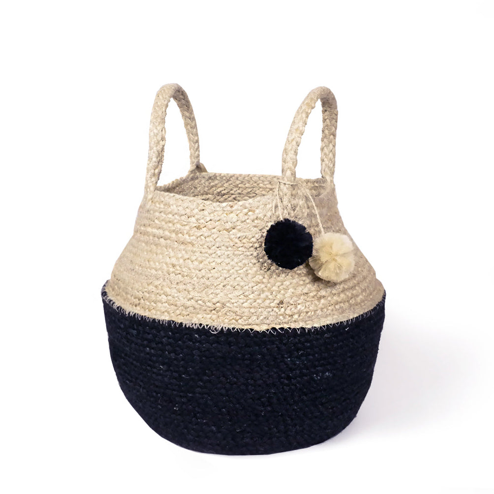 Naiya Storage Basket in Natural & Black