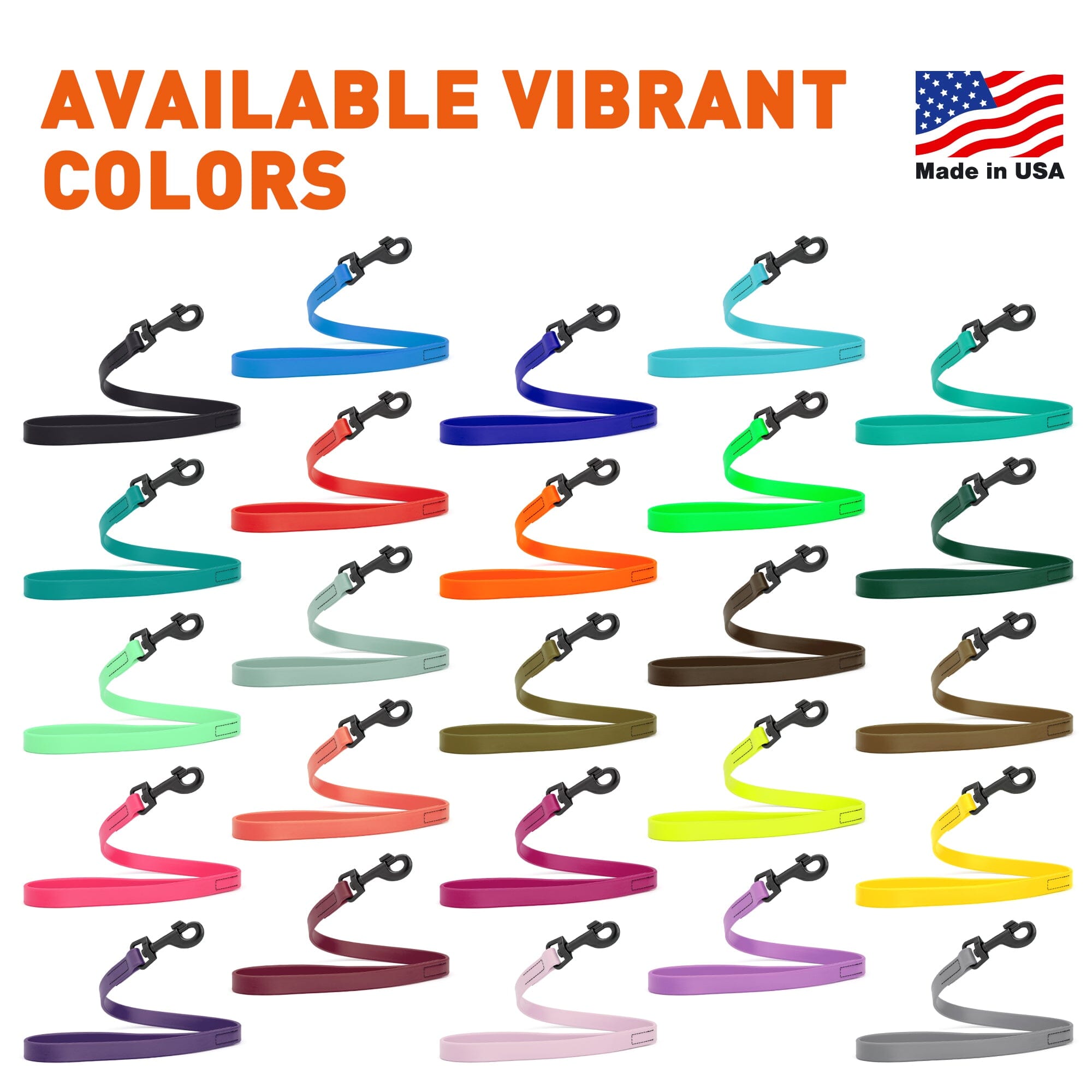 Black Clip - SMOOTH BioThane Traffic Lead: 2 ft; 3/4" width