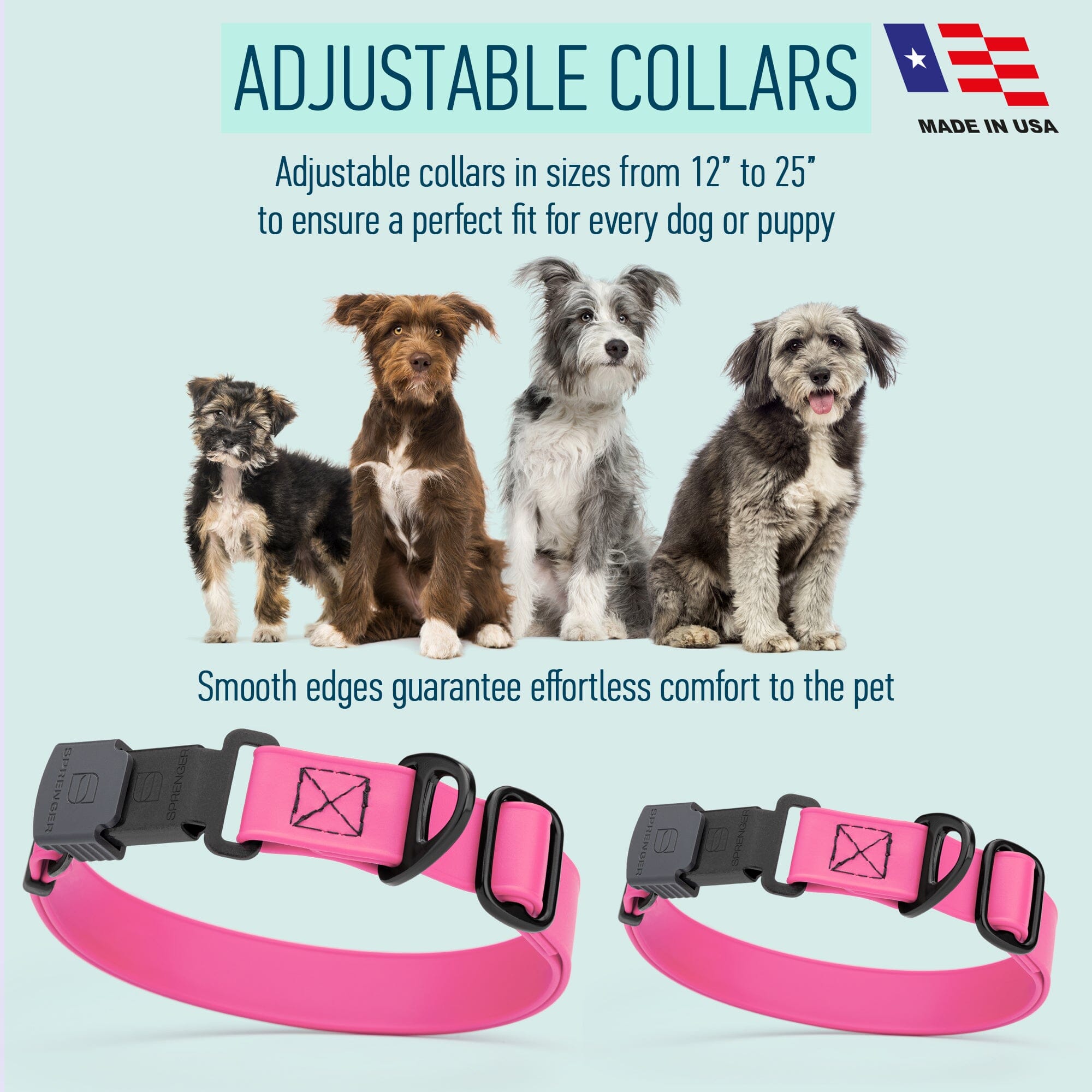 Sprenger BioThane Waterproof Dog Collar - Stainless Steel ClicLock Quick Release Buckle