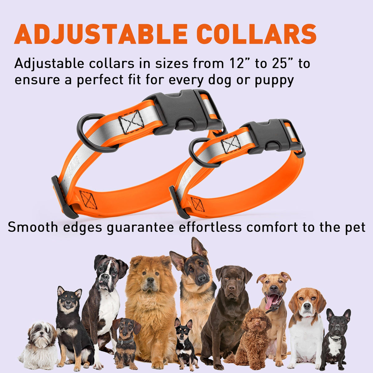 Durable Plastic Buckle - REFLECTIVE BioThane Collar