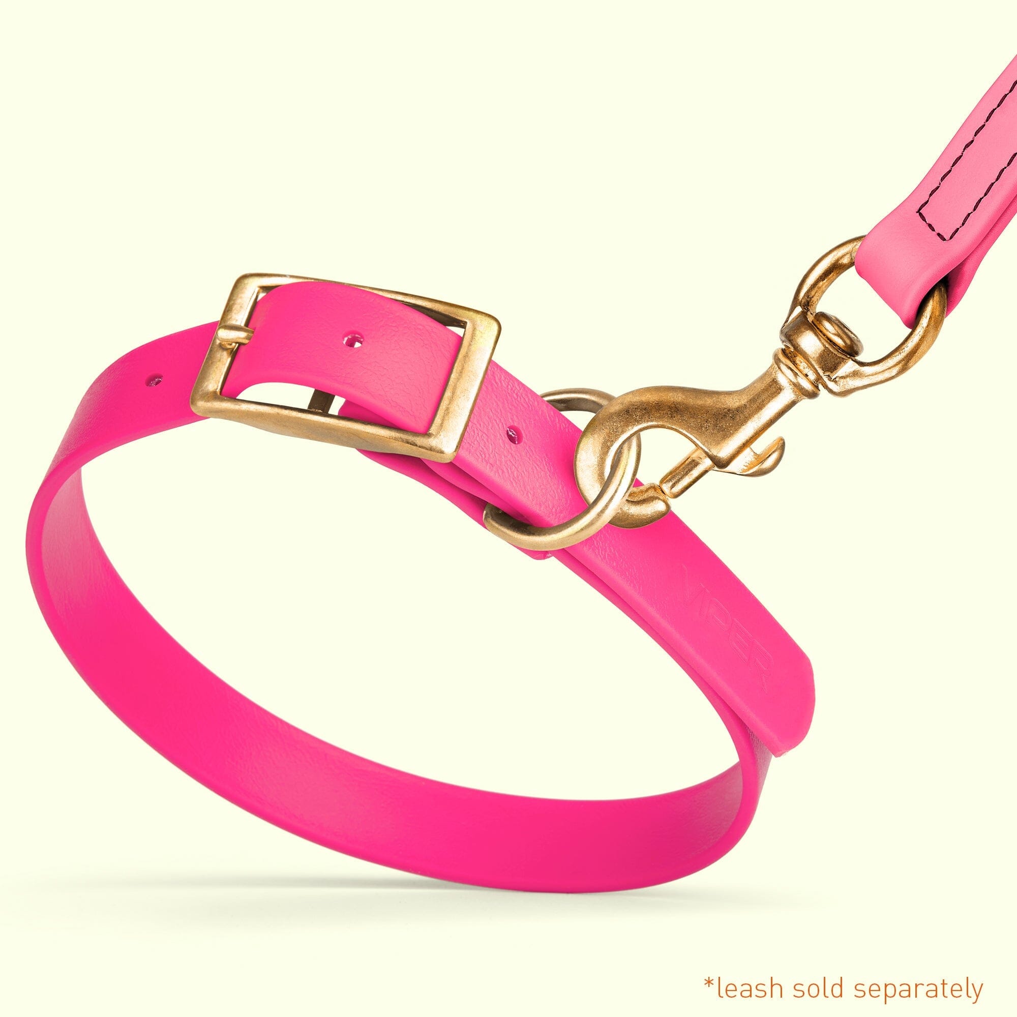Brass: EXTRA SMALL (9-12"long, 1/2"wide) BioThane Collar