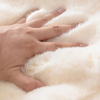 White Couch Slipcovers - Winter Warm Plush Soft Sofa Cover