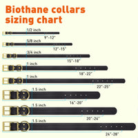 Brass: SMALL (12-15"long, 5/8"wide) BioThane Collar
