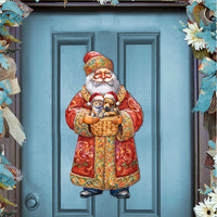 St Nick, Kitten & Puppy Wood Door Art