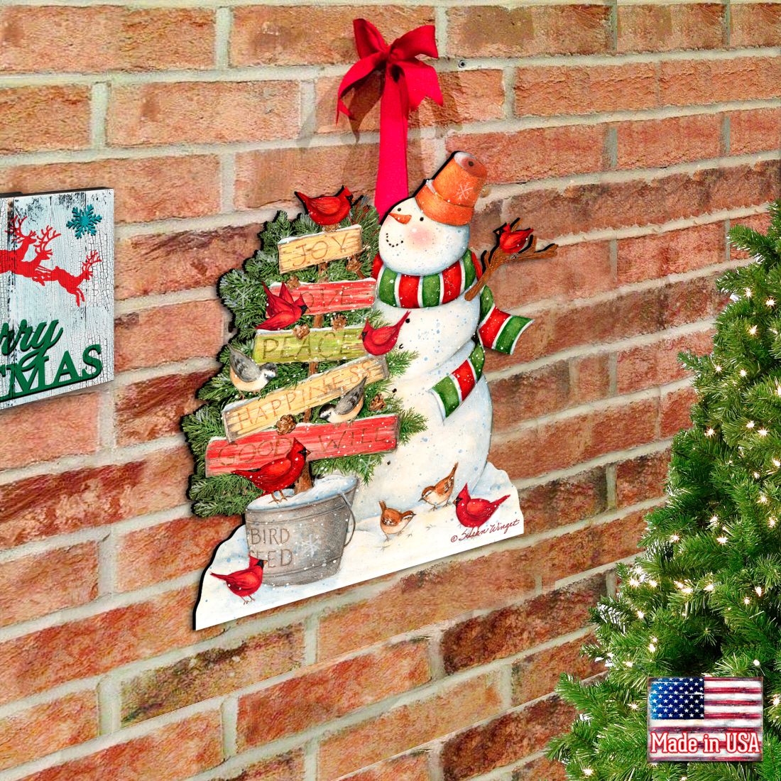 Joy, Love & Peace Snowman Door Decor