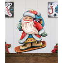 Cool Snowboarding Santa Door Hanger