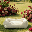 Furry Sleeper Dog Bed in Beige - Chester & Lee