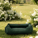 Classic Velvet Sleeper Dog Bed in Green - Chester & Lee
