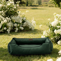 Classic Velvet Sleeper Dog Bed in Green - Chester & Lee