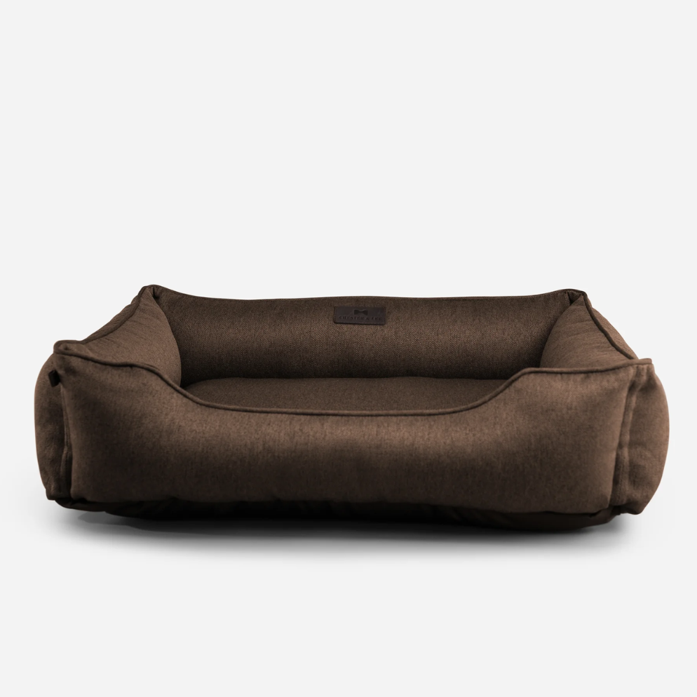 Cotton Sleeper Dog Bed in Brown - Chester & Lee