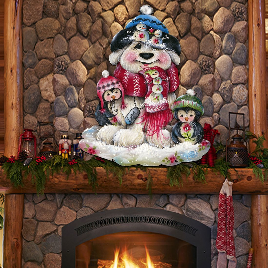 Puppy Dog & Penguins Door Hanger
