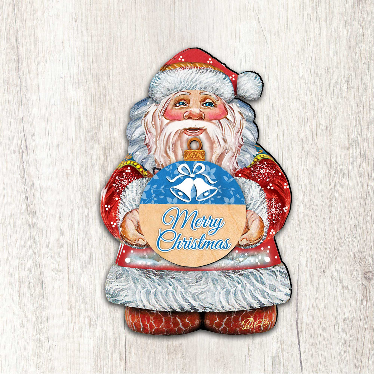 Traditional Merry Christmas Santa Claus Door Hanger