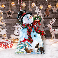 Old-Fashioned Snowman Christmas Lawn Art