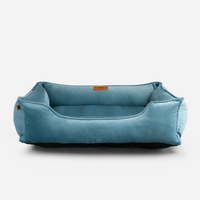 Vibrant Velvet Sleeper Dog Bed in Tiffany Blue - Chester & Lee