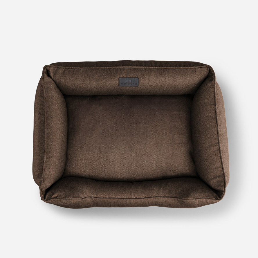 Cotton Sleeper Dog Bed in Brown - Chester & Lee