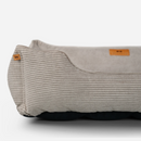Fancy Corduroy Sleeper Dog Bed in Taupe - Chester & Lee