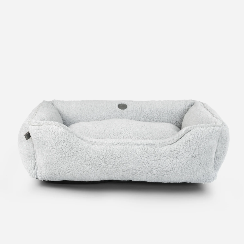Furry Sleeper Dog Bed in Gray - Chester & Lee